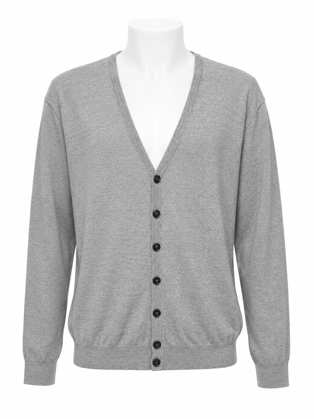 Size XXL‎ M&S Collection Merino Blend Men’s Light Grey Button Front Cardigan
